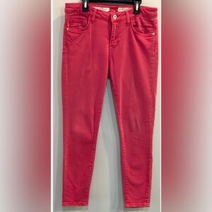 Pilcro Anthropologie Mid-Rise Skinny Jeans Faded Red  Wash Size 29 Stretch Denim
